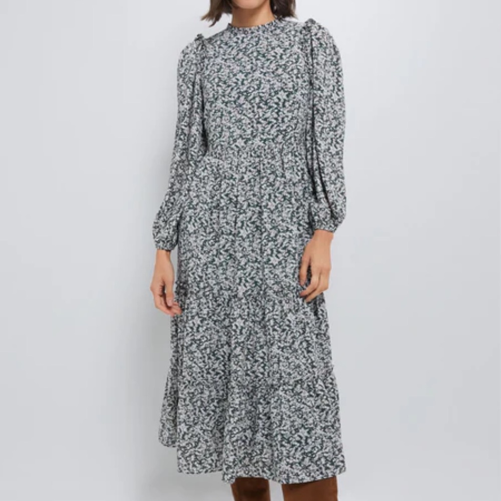 Green Floral Jesse Midi Dress